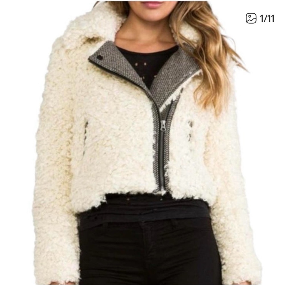 Free People Cream Teddy Jacket